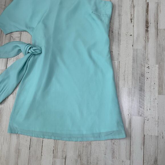 Julie Brown One Shoulder‎ Tenley Dress M Turquoise Lined Party Wedding Guest NEW - Picture 2 of 8